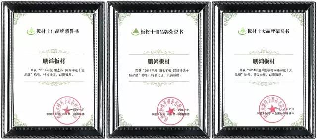 鵬鴻實力再獲肯定,蟬聯木業網2017年度“生態板十大品牌” 鵬鴻實力再獲肯定,蟬聯木業網2017年度“生態板十大品牌”