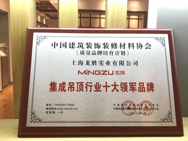 吊頂品牌榮譽|名族獲集成吊頂行業十大領軍品牌等多項大獎 吊頂品牌榮譽|名族獲集成吊頂行業十大領軍品牌等多項大獎