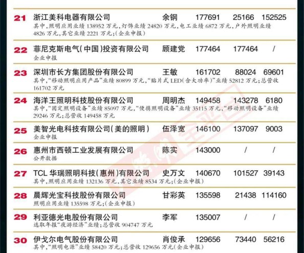 “2019中國LED照明燈飾行業100強”完整榜單