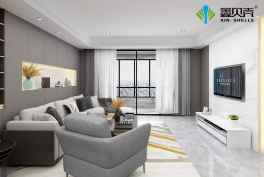 貝殼粉做的雙拼墻面，百搭家居，真的是很美